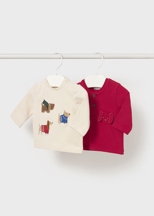 Pack 2 camisolas manga comprida - Mayoral Newborn - Ginja