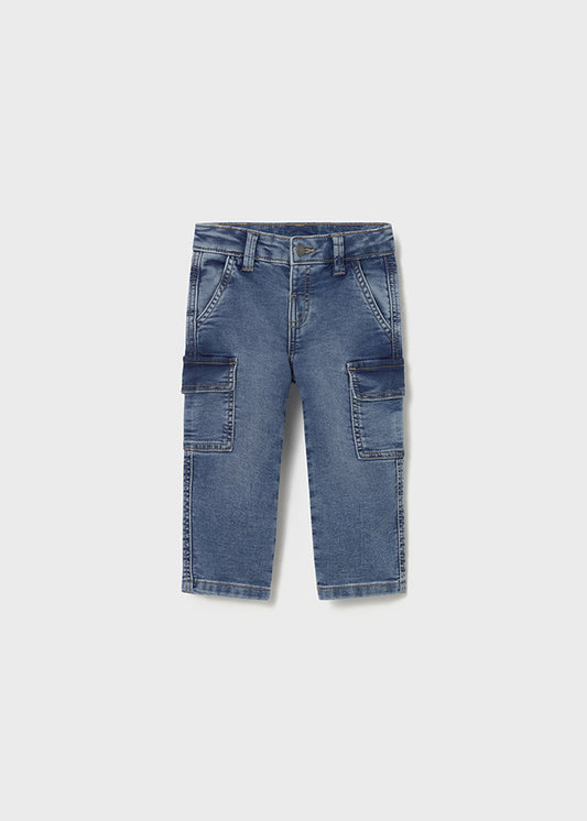 Calça soft denim cargo Base - Mayoral