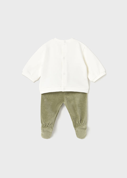 Conjunto calças com pés e sweat - Mayoral Newborn - Basil vig