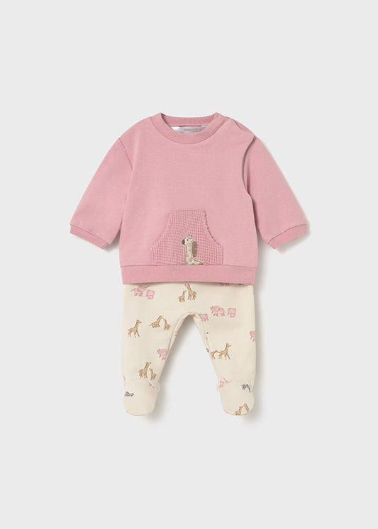 Conjunto calças e sweat - Mayoral Newborn - Orquídea