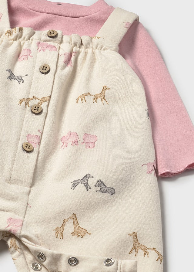 Conjunto jardineira estampado - Mayoral Newborn - Orquídea