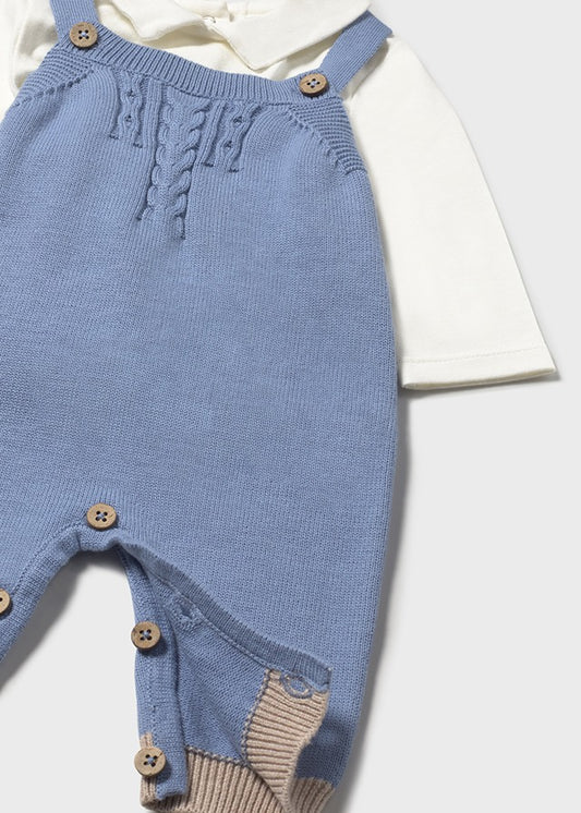 Conjunto jardineira tricot - Mayoral Newborn - Nuvém