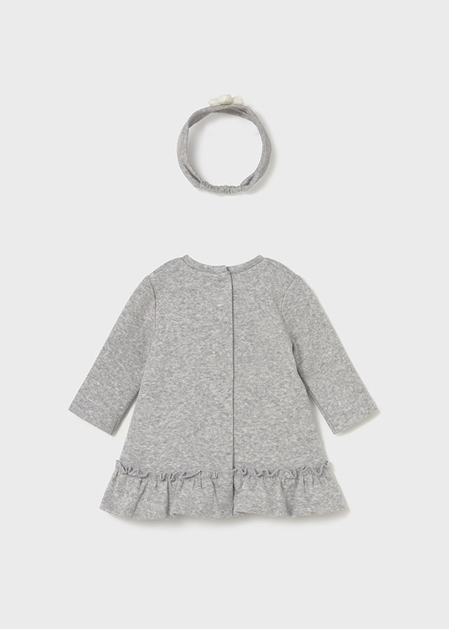Vestido malha jacquard - Mayoral Newborn - Cinza vig