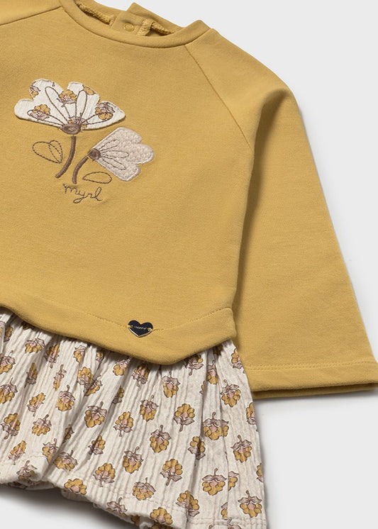 Vestido algodão combinado Mel - Mayoral
