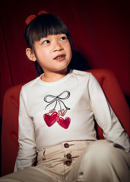 Camisola com elástico de cabelo vermelho menina - Mayoral