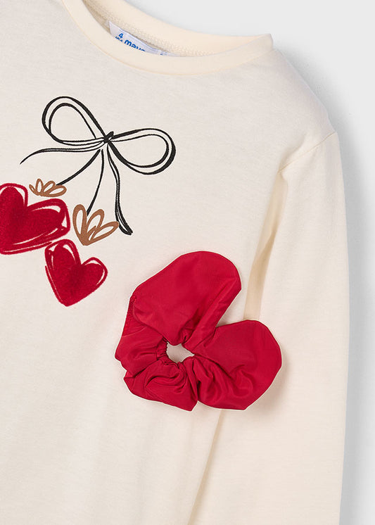 Camisola com elástico de cabelo vermelho menina - Mayoral