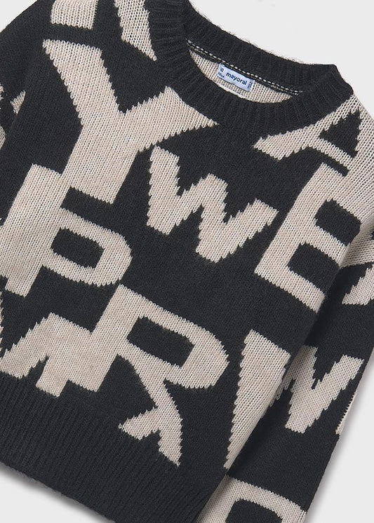 Jersey jacquard Preto - Mayoral