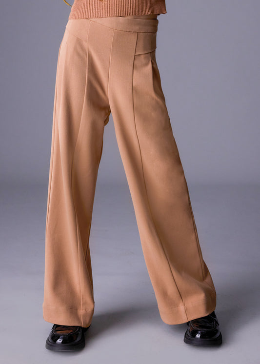 Calça wide leg Camel Menina - Mayoral