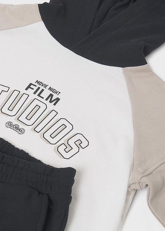 Fato treino blocking Bege-preto - Mayoral