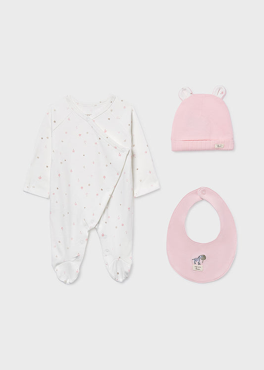 Conjunto presente 3 peças unissexo bebé - Mayoral Newborn - Quartzo