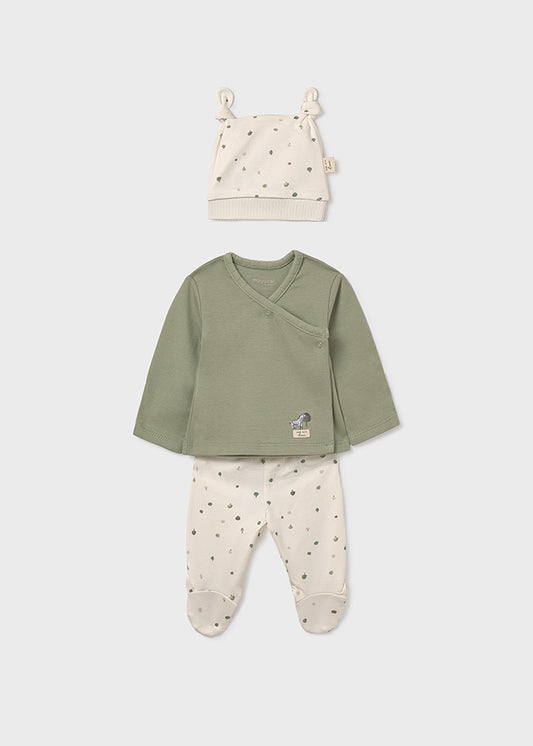 Conjunto presente 3 peças unissexo bebé - Mayoral Newborn - Sálvia
