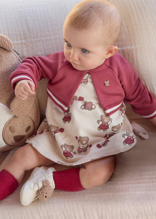 Vestido com Casaco para Bebé Menina – Ameixa | Mayoral