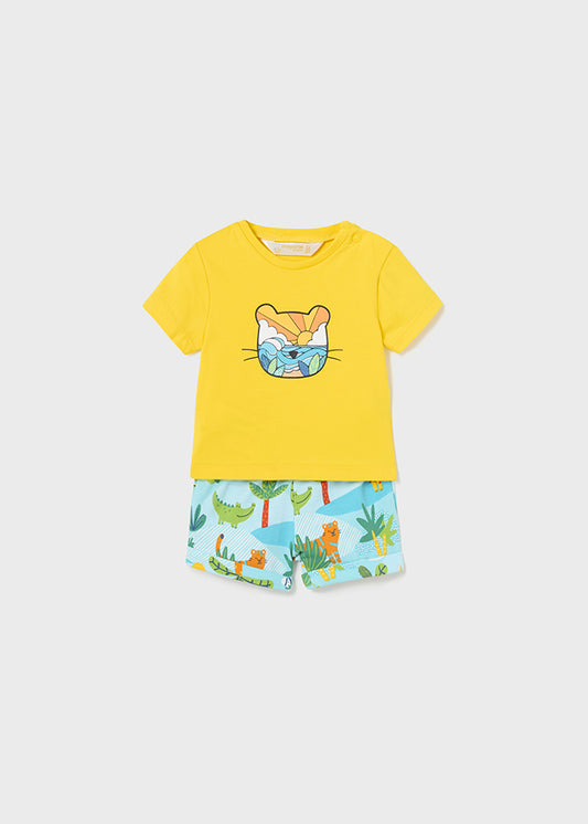 Conjunto t-shirt e calções para recém nascido Sunshine