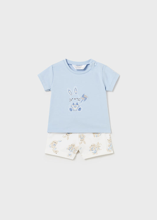 Sky blue 4-piece cotton set