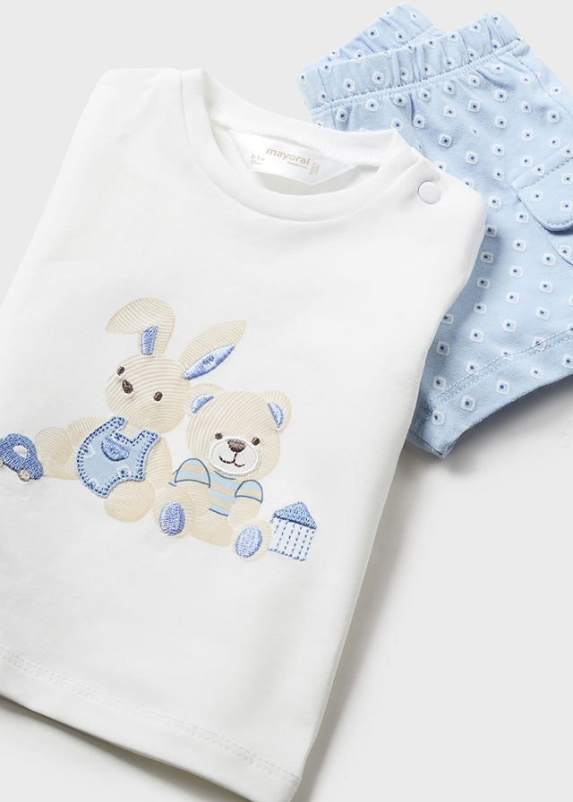 Sky blue 4-piece cotton set