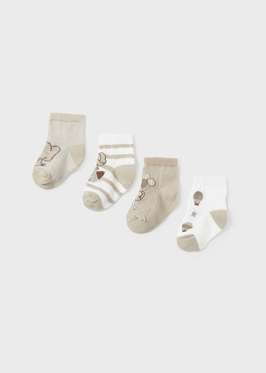 Pack of 4 linen short socks