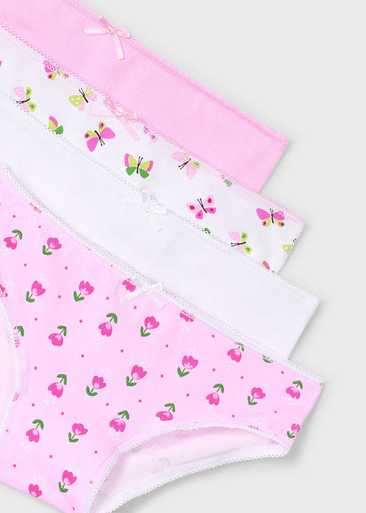 Pack 4 cuecas menina Rosa malva - Mayoral