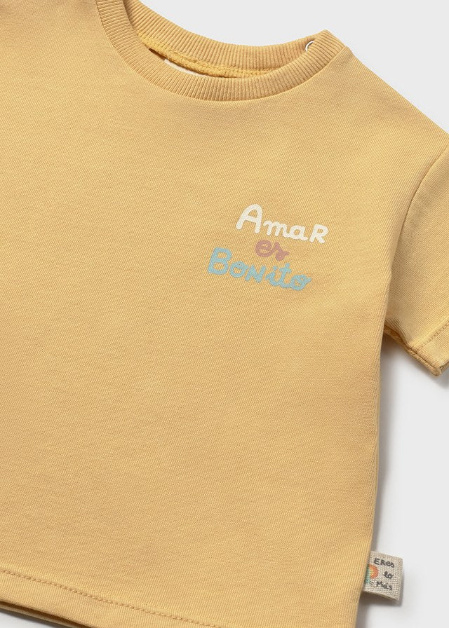 T-shirt manga curta - Cor Mel - Mayoral