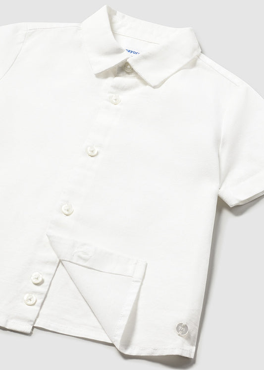 Camisa manga curta linho - Branco - Mayoral