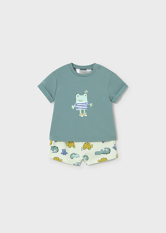 Conjunto calção e t-shirt - Cor Verde pato - Mayoral