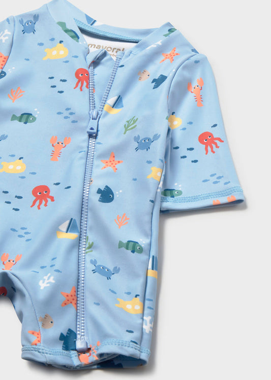 Conjunto fato banho com chapéu - Cor Azul - Mayoral