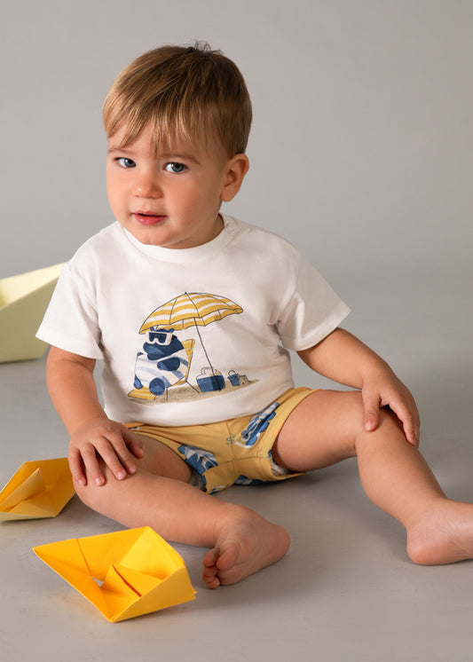 Conjunto calção + t-shirt - Pêsego - Mayoral