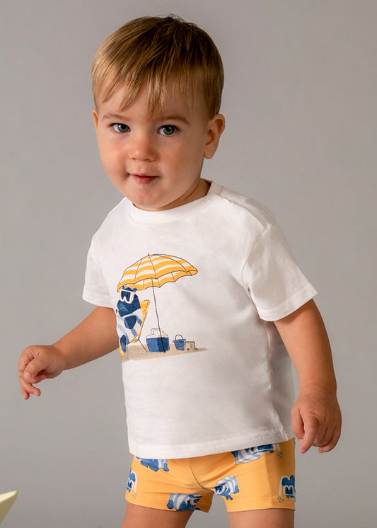 Conjunto calção + t-shirt - Pêsego - Mayoral