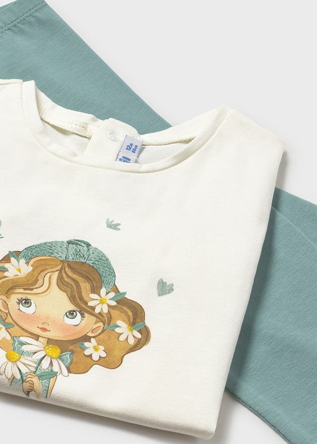 Conjunto leggings 3 peças - Menta - Mayoral