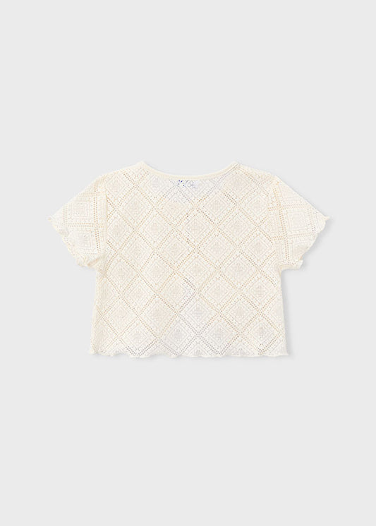 T-shirt e top 2 peças em croché - Grão bico - Mayoral