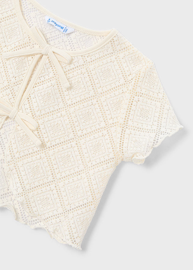 T-shirt e top 2 peças em croché - Grão bico - Mayoral