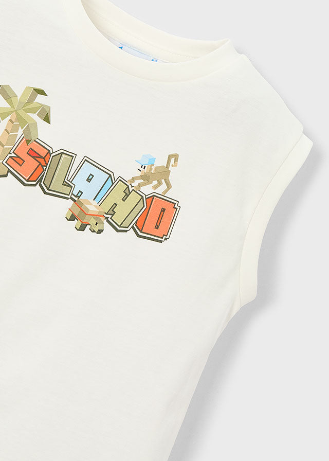 T-shirt alças - Nata - Mayoral