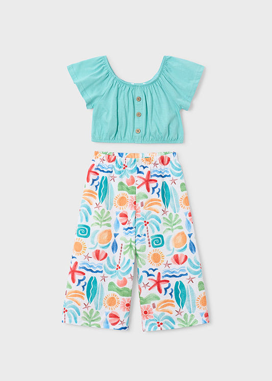 Conjunto calça estampada - Oasis - Mayoral