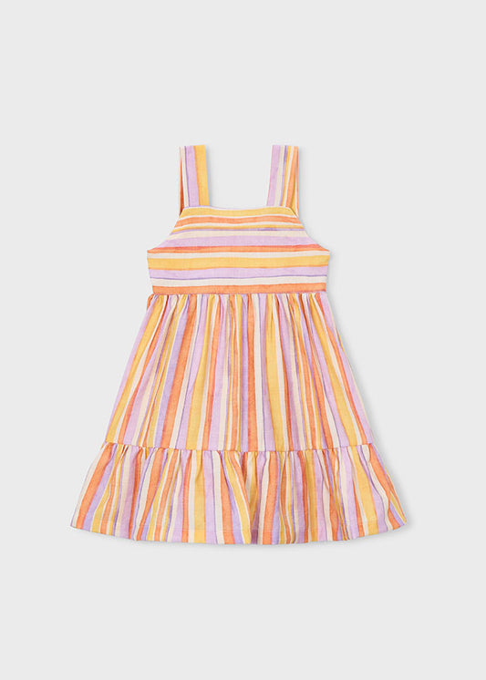 Vestido riscas c/laço - Lilac - Mayoral