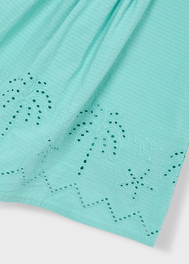 Vestido de algodão perfurado - Oasis - Mayoral