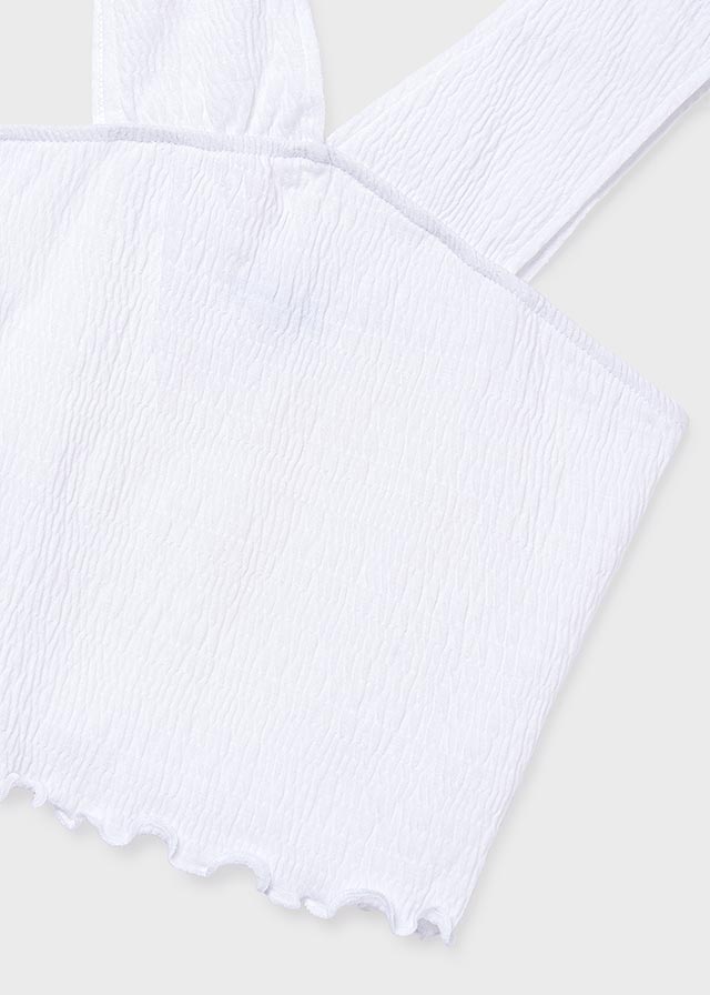 Top alças franzida - Branco - Mayoral