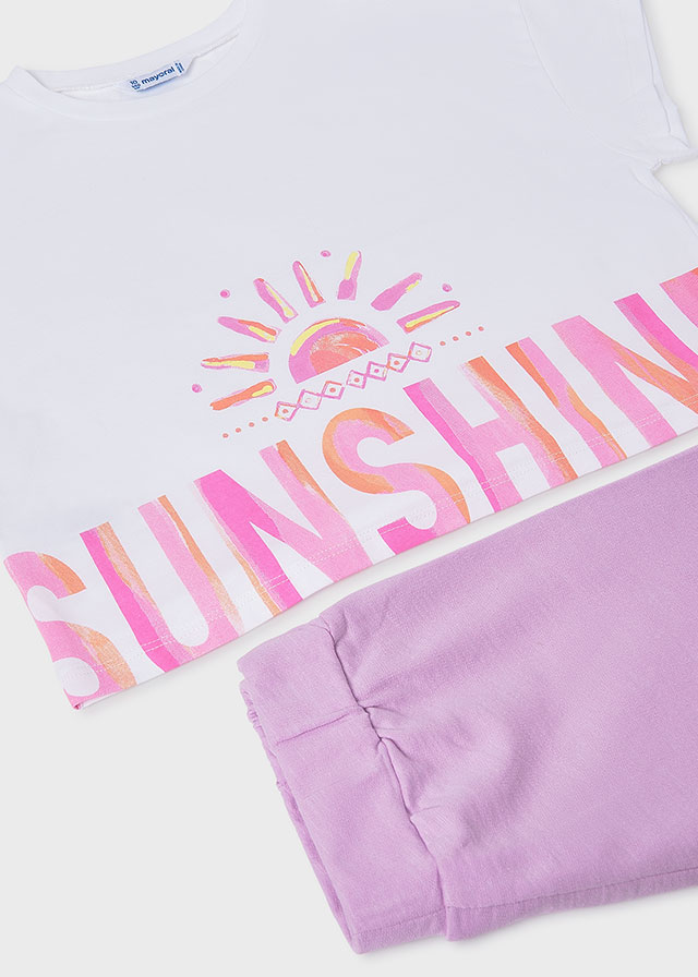 Conjunto calção gráfica - Lilac - Mayoral