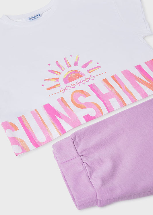 Conjunto calção gráfica - Lilac - Mayoral