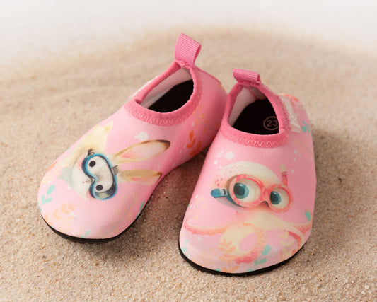 Aquasocker - Calçado para bebé anti derrapante para praia ou piscina - Kiokids Rosa