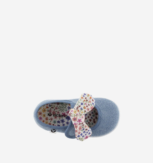 Sabrinas de lona para menina Jeans Flores - Victoria