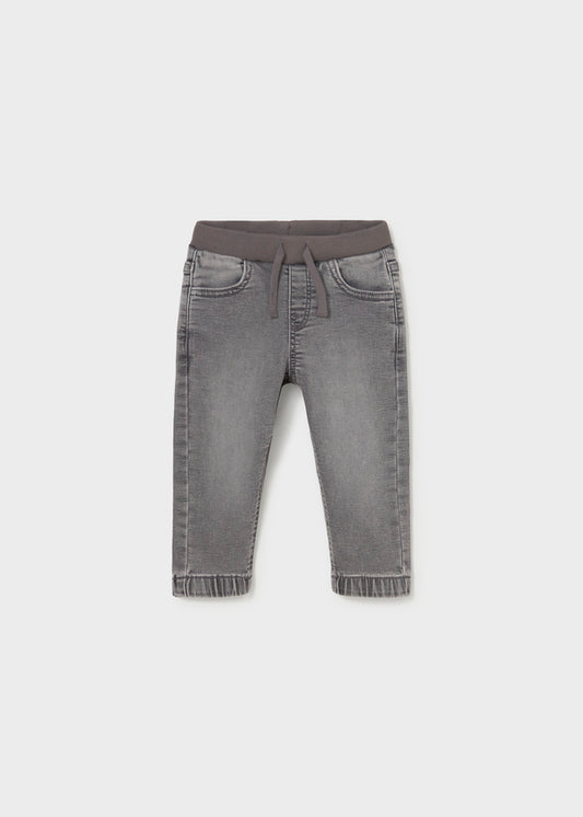 Calças jogger soft denim para bebé menino Mayoral em Cinzento Médio