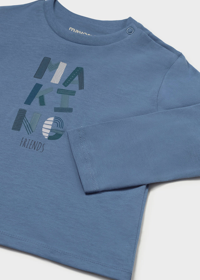 Camisola básica de manga comprida para bebé menino Mayoral em Azul Escuro - imagem 3