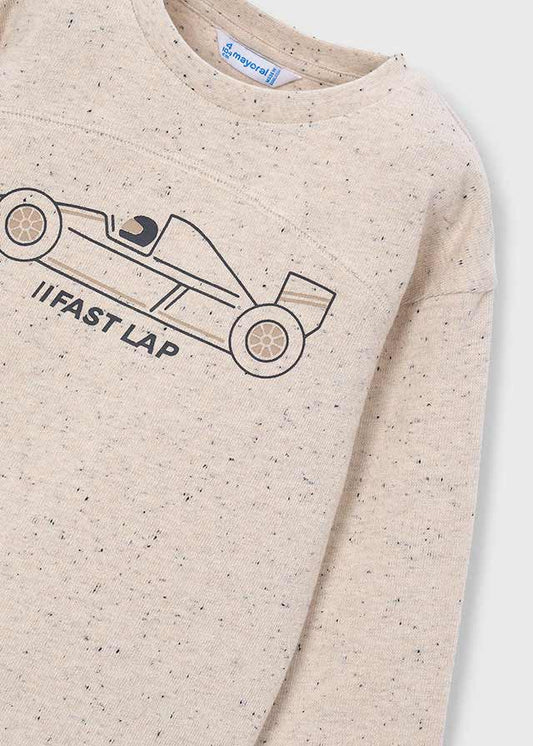 Camisola de manga comprida Fast Lap para menino Mayoral em Tofu Mesclado - detalhe