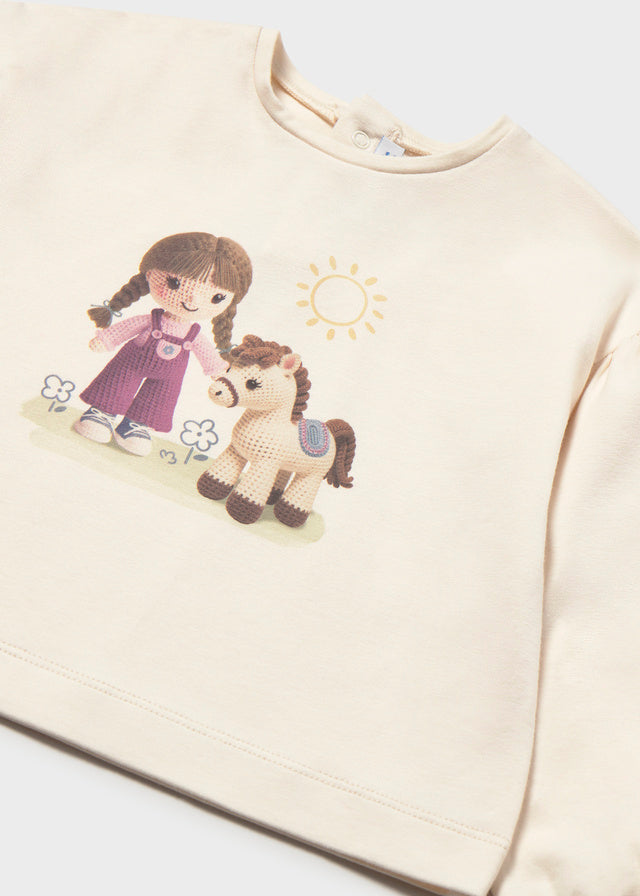 Camisola gráfica para bebé menina Mayoral em Soja - imagem 3