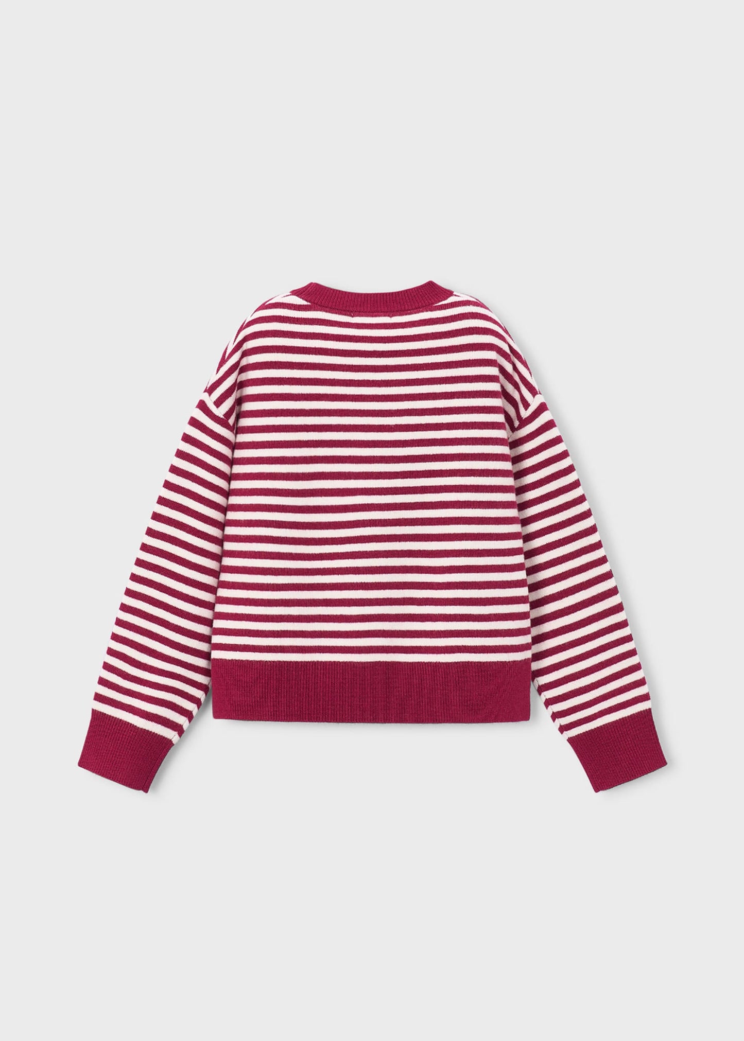 Camisola com lenço às riscas para menina Mayoral em Cherry - detalhe