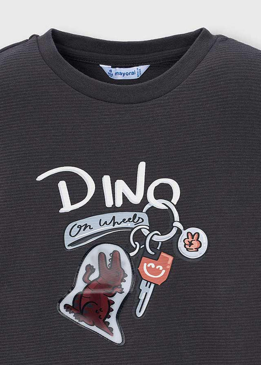 Camisola de manga comprida Dino lenticular para menino Mayoral em Lousa - detalhe