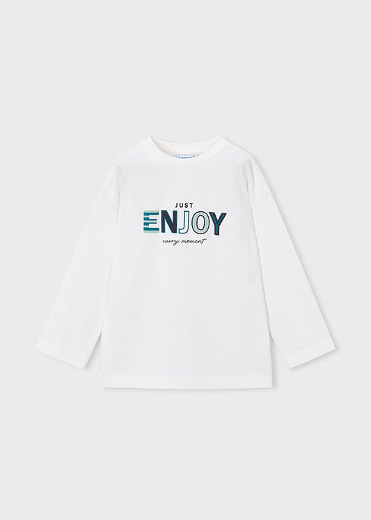 Camisola de manga comprida Just Enjoy para menino Mayoral em Nata