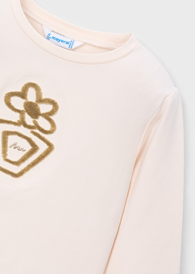 Camisola de manga comprida para menina Mayoral em Soja - imagem 3