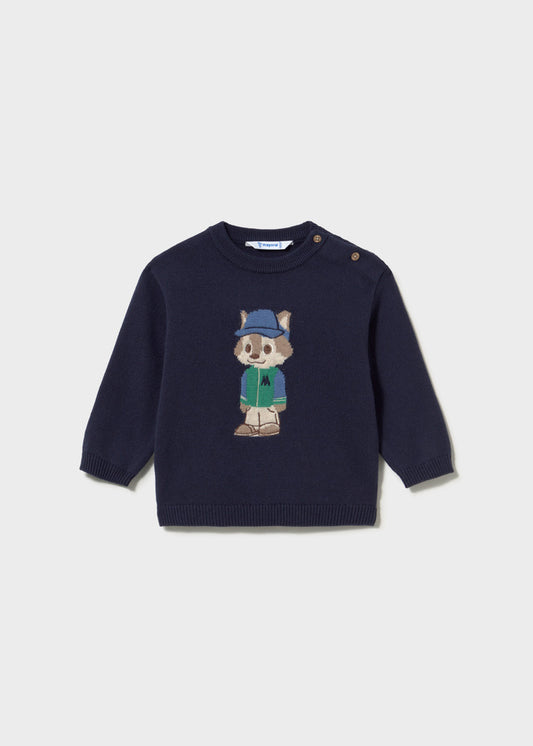 Camisola de tricô com intársia para bebé menino Mayoral em Azul