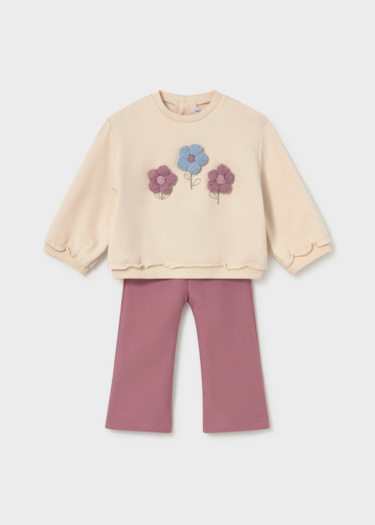 Conjunto de sweatshirt e leggings para bebé menina Mayoral em Violeta