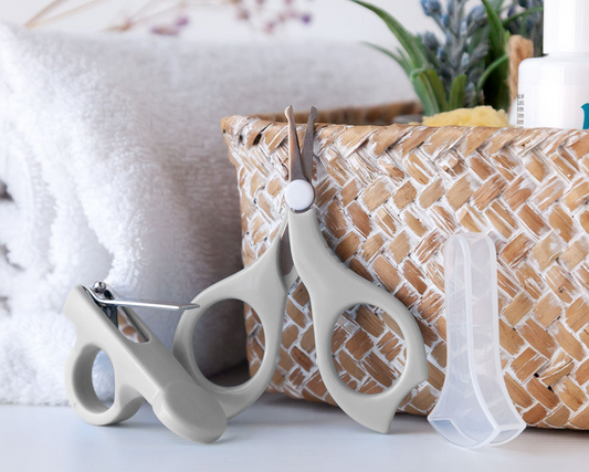 Conjunto de manicure com tesoura para bebés cinza - Kiokids